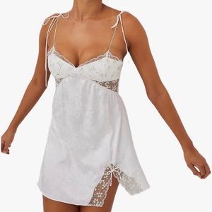 White lingerie mini dress